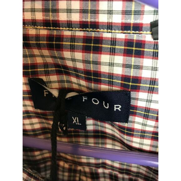 FIVE FOUR Shirt Mens XL Multicolor Check Button Down Preppy Business Work NWT - Picture 4 of 5